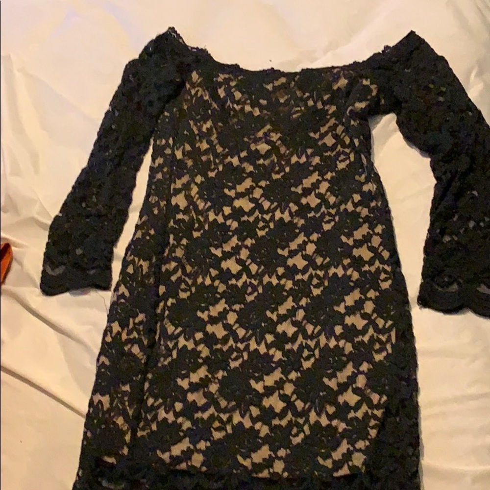 Black nude dress
